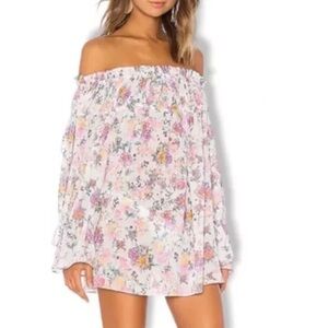Tularosa Medium Brogan Mini Dress Multicolor Off The Shoulder Floral Ruffle (19)
